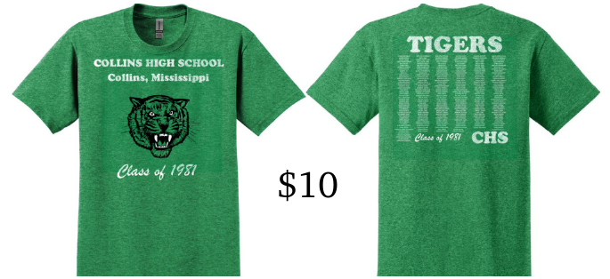 Class of ’81 reunion t-shirt front and back preview